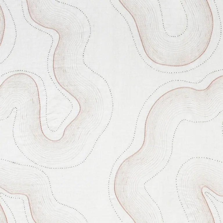 Schumacher 75900 Topo Beaded Sheer Blush fabric swatch