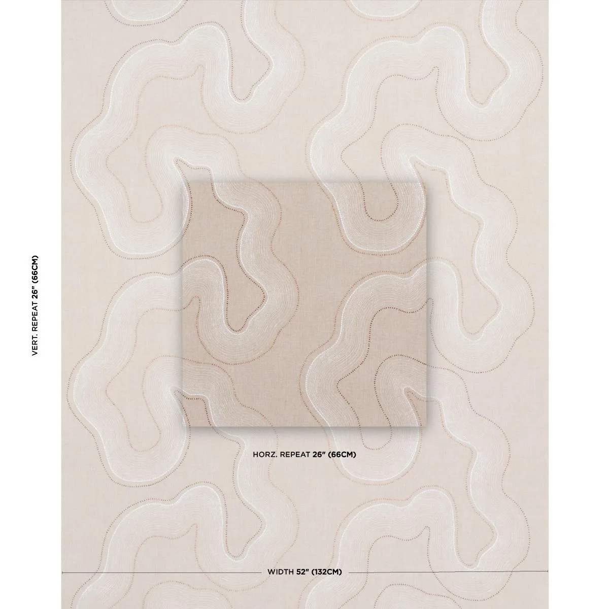 Schumacher 75902 Topo Beaded Sheer Natural fabric swatch