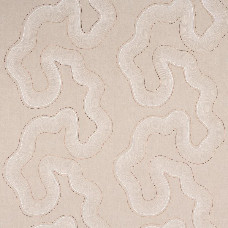 Schumacher 75902 Topo Beaded Sheer Natural fabric swatch
