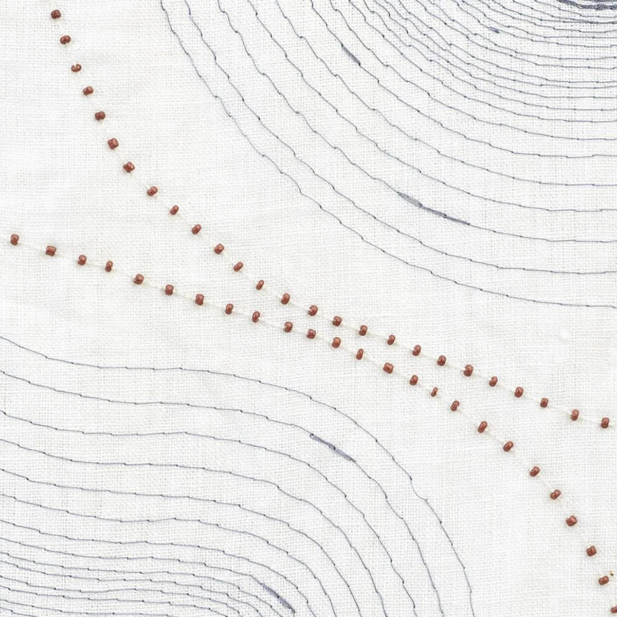 Schumacher 75901 Topo Beaded Sheer Slate fabric swatch