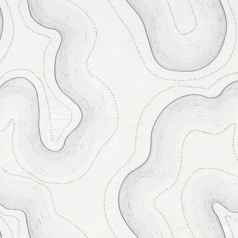 Schumacher 75901 Topo Beaded Sheer Slate fabric swatch