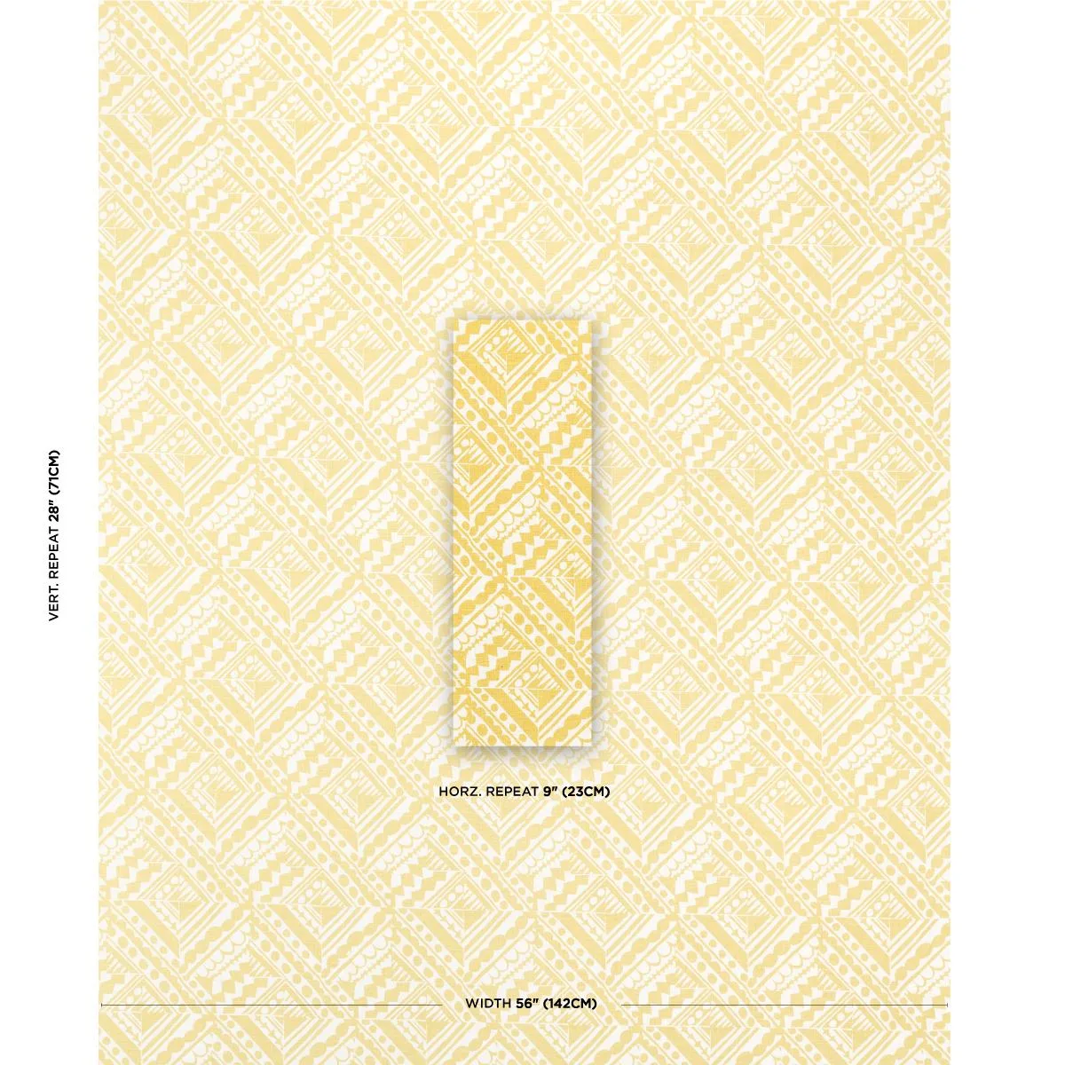 Schumacher 181490 Topsy Turvy Citron fabric swatch