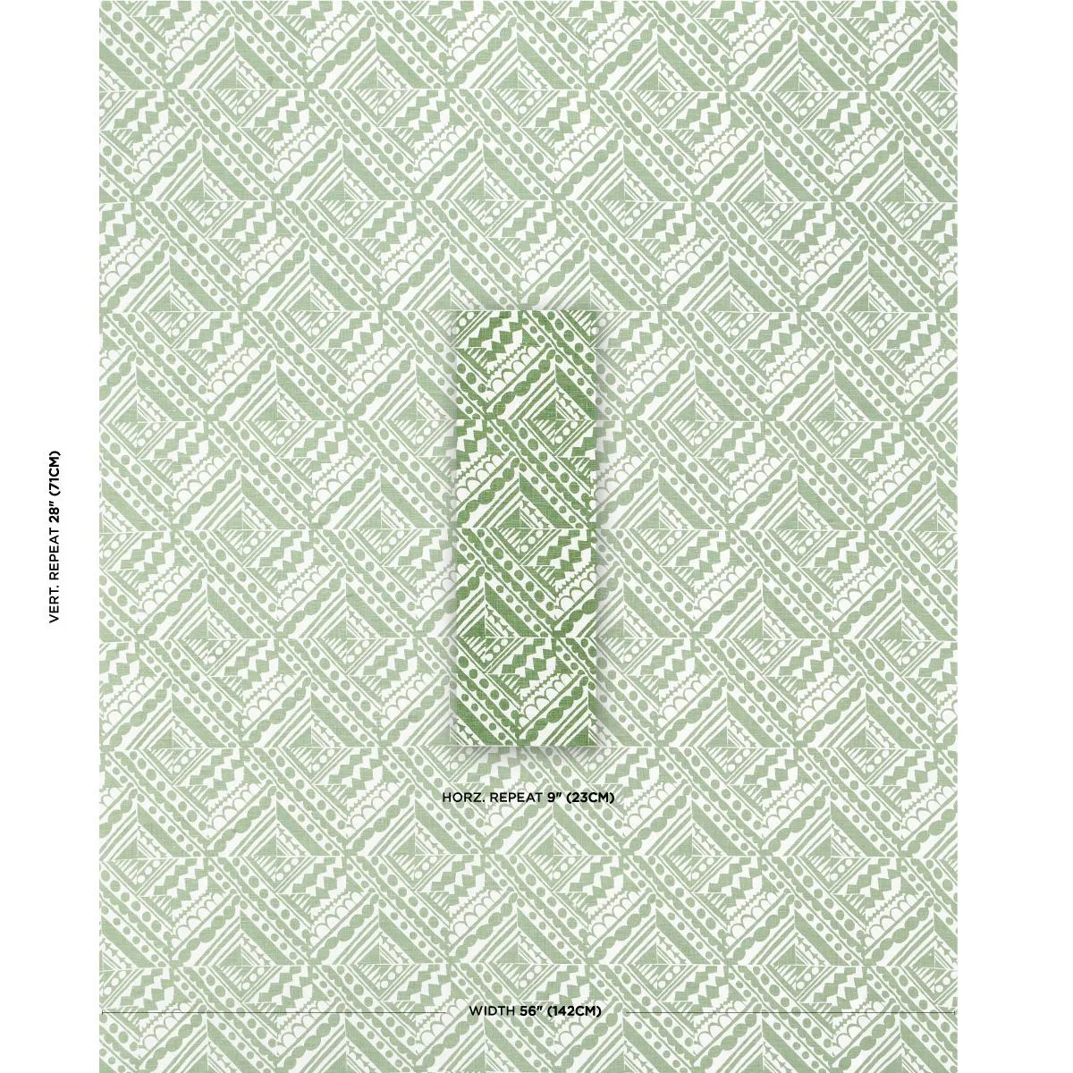 Schumacher 181491 Topsy Turvy Green fabric swatch