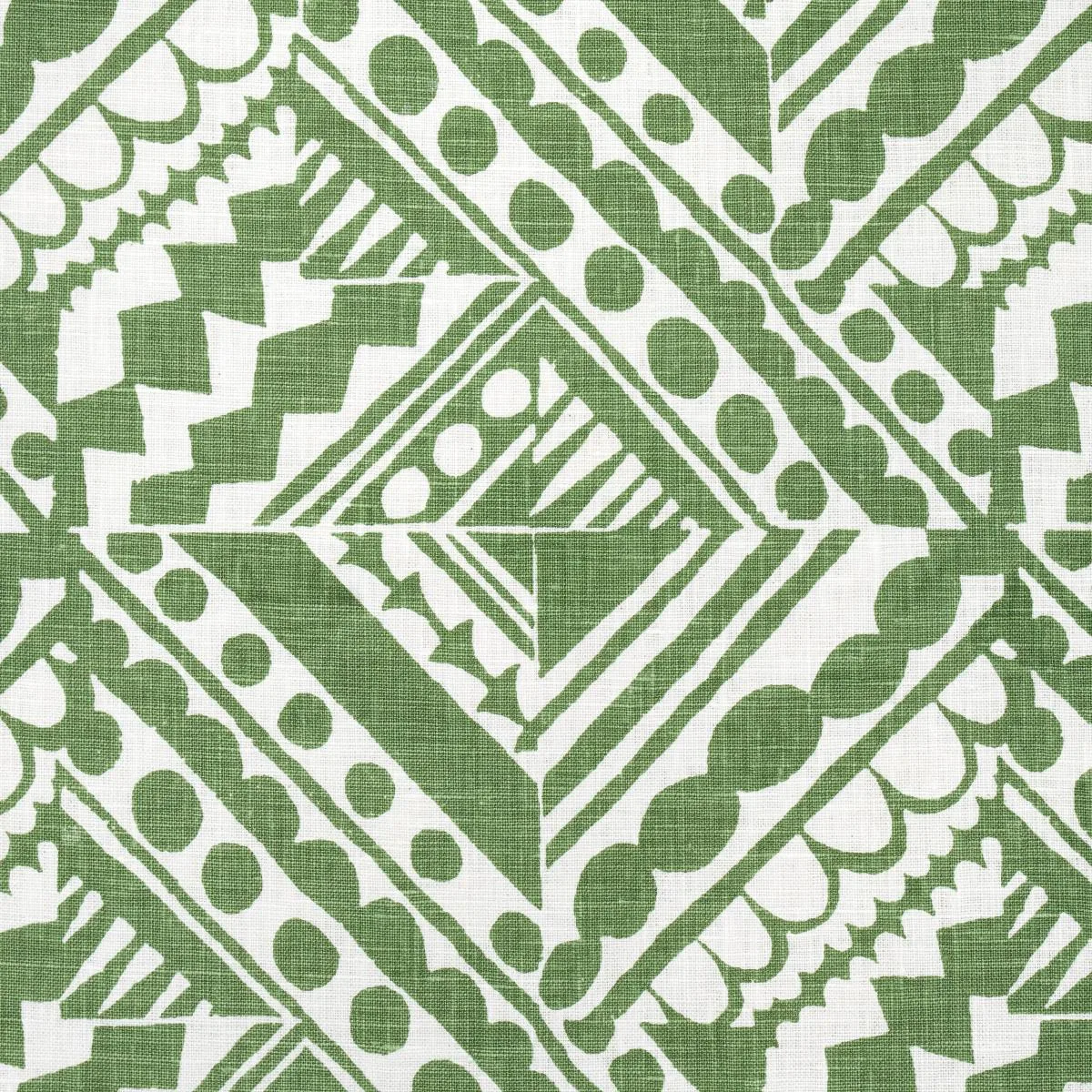 Schumacher 181491 Topsy Turvy Green fabric swatch