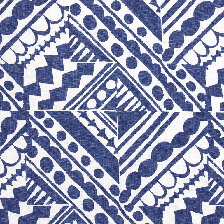 Schumacher 181492 Topsy Turvy Navy fabric swatch