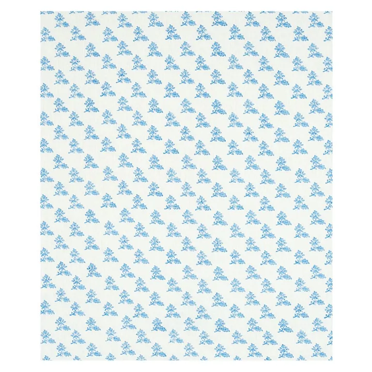Schumacher 179331 Torbay Hand-Block Print Blue fabric swatch