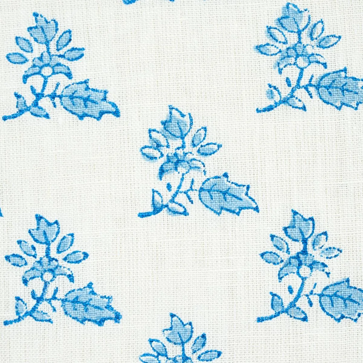 Schumacher 179331 Torbay Hand-Block Print Blue fabric swatch