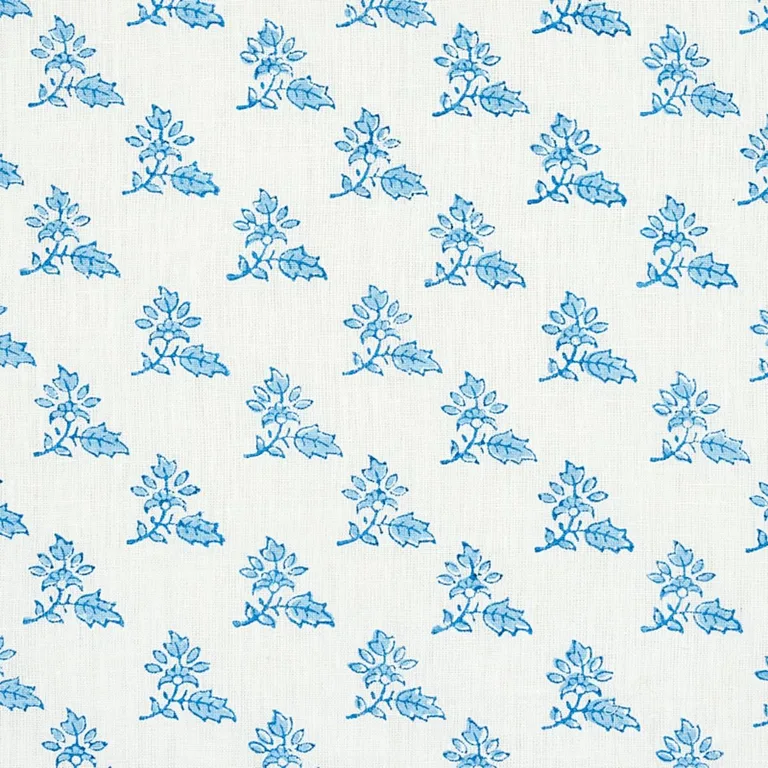 Schumacher 179331 Torbay Hand-Block Print Blue fabric swatch