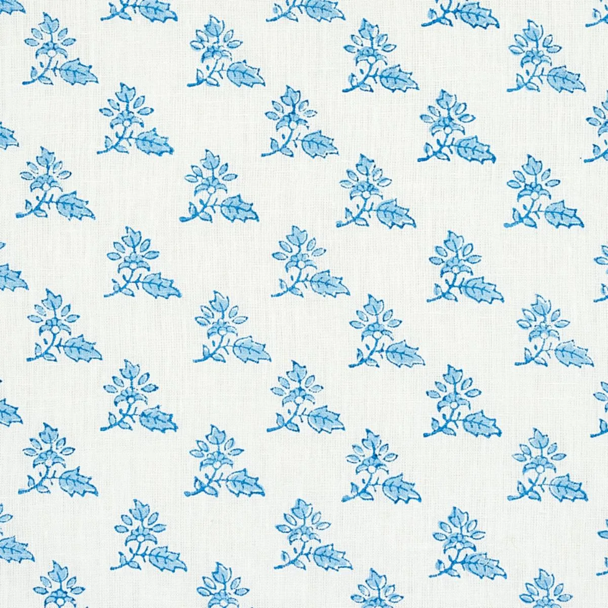Schumacher 179331 Torbay Hand-Block Print Blue fabric swatch