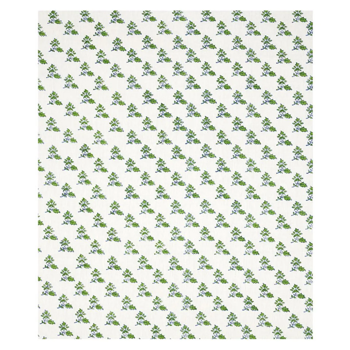 Schumacher 179330 Torbay Hand-Block Print Green fabric swatch