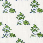 Schumacher 179330 Torbay Hand-Block Print Green fabric swatch