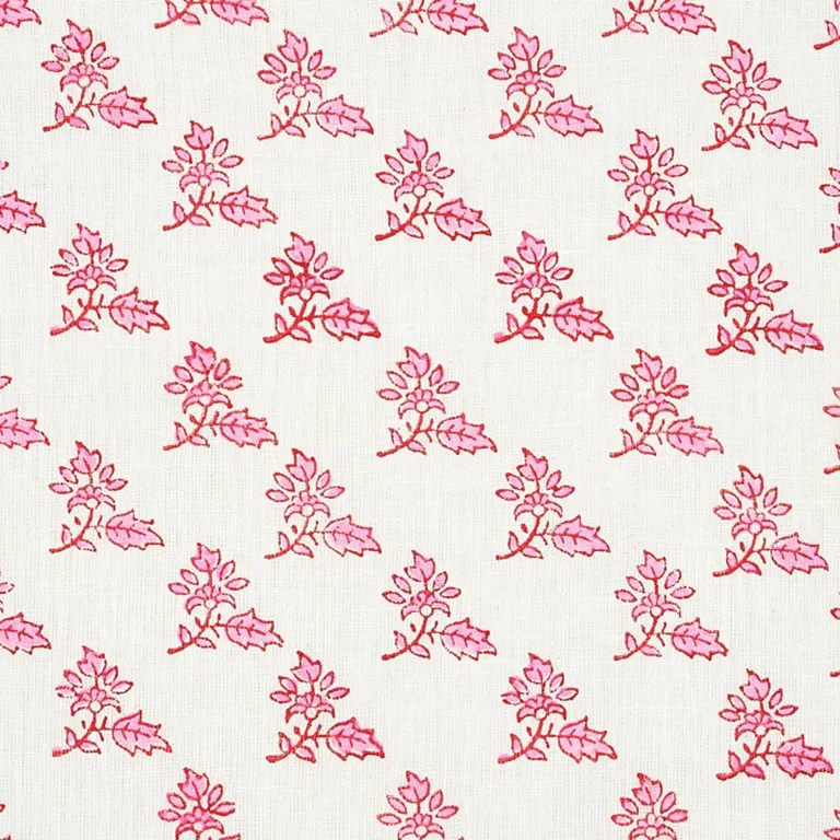 Schumacher 179332 Torbay Hand-Block Print Pink fabric swatch