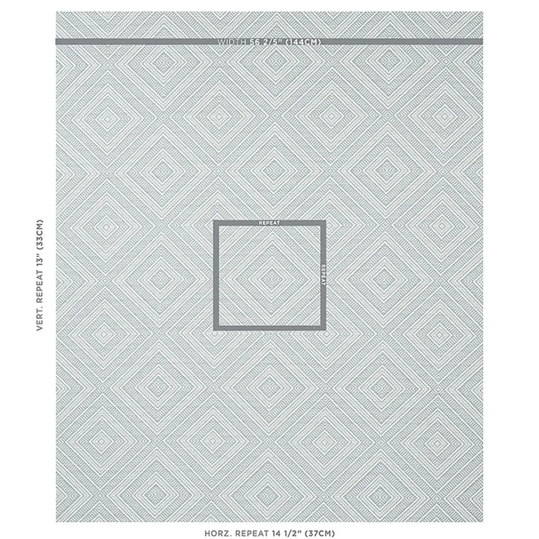 Schumacher 62846 Tortola Indoor/Outdoor Aqua fabric swatch