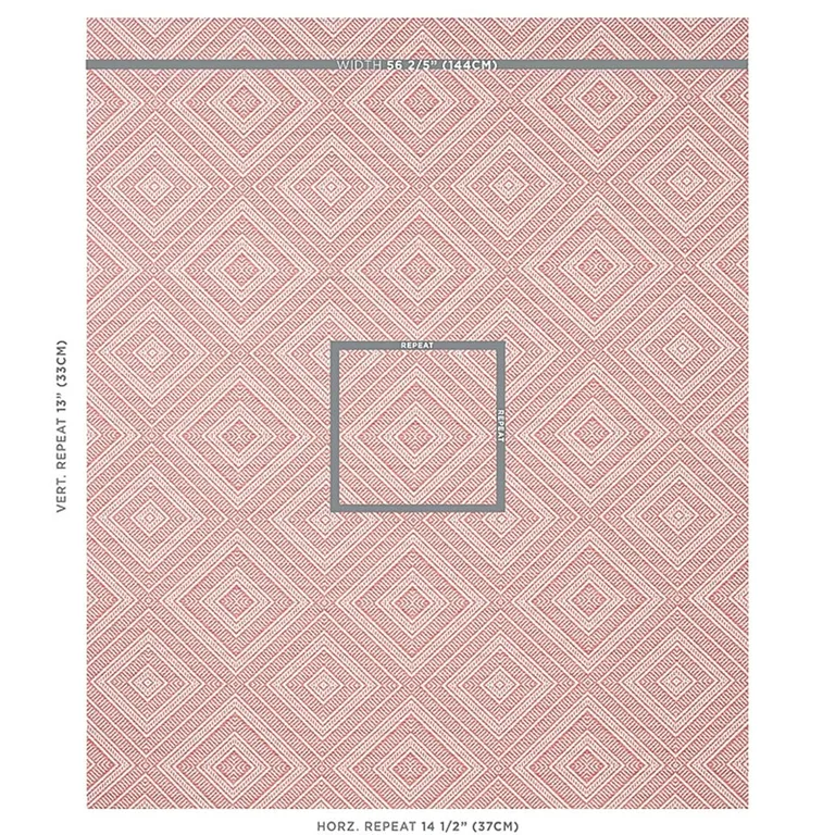 Schumacher 62847 Tortola Indoor/Outdoor Coral fabric swatch