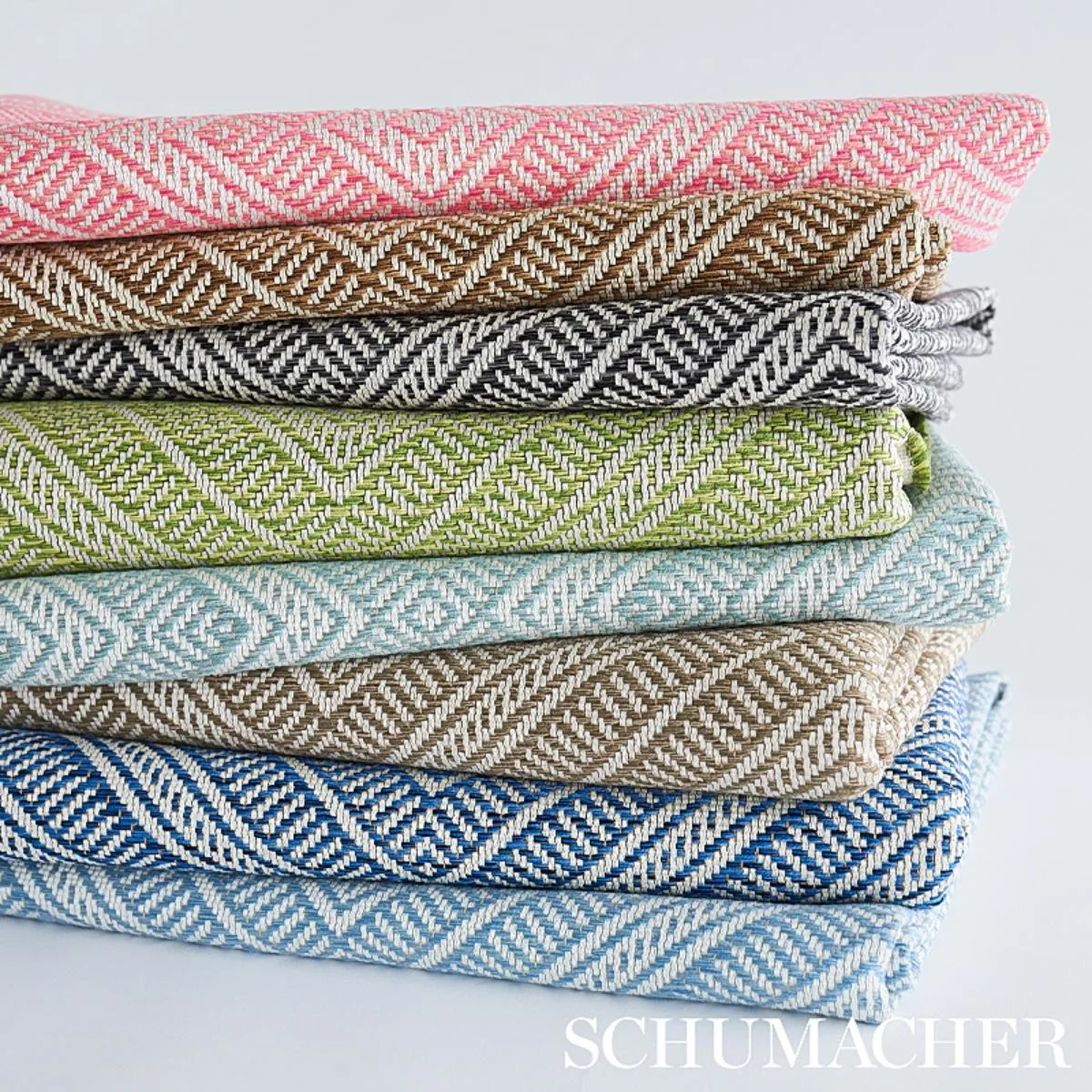Schumacher 62840 Tortola Indoor/Outdoor Kiwi fabric swatch