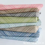 Schumacher 62844 Tortola Indoor/Outdoor Oxford Grey fabric swatch