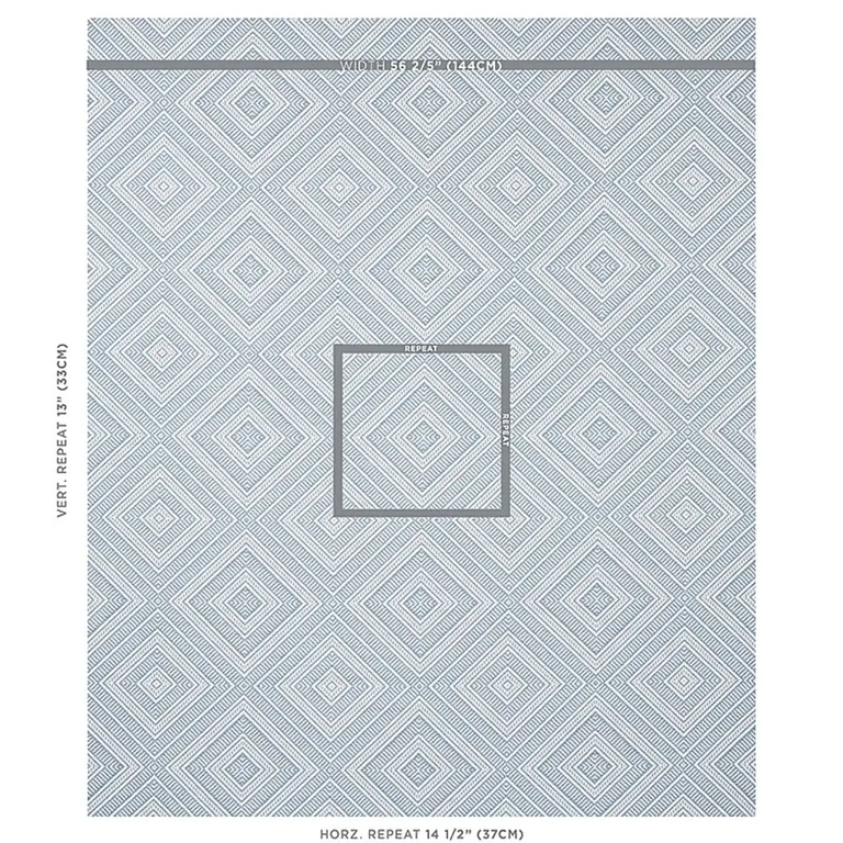 Schumacher 62845 Tortola Indoor/Outdoor Sky fabric swatch