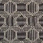 Schumacher 73202 Tortuga Embroidery Black fabric swatch