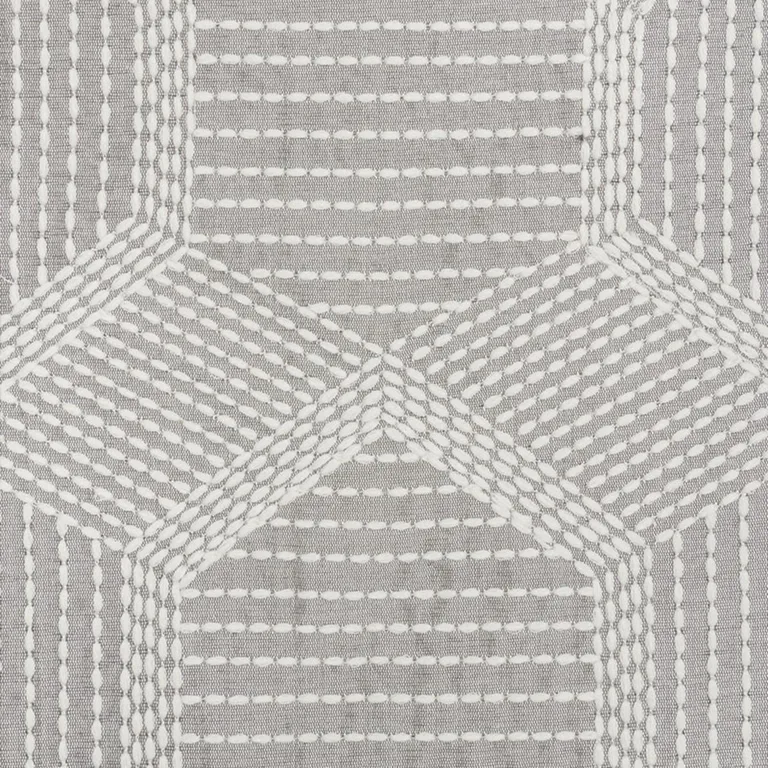 Schumacher 73201 Tortuga Embroidery Grey fabric swatch