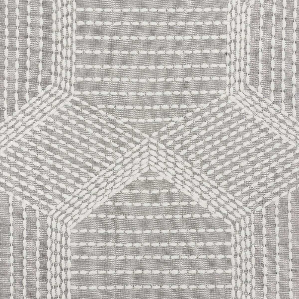 Schumacher 73201 Tortuga Embroidery Grey fabric swatch