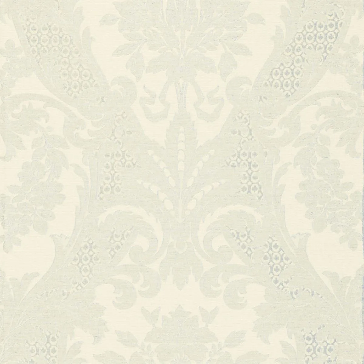 Schumacher 66341 Toscana Linen Damask Powder Blue fabric swatch