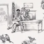 Schumacher 180270 Toussaint Toile Black fabric swatch