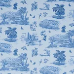 Schumacher 180273 Toussaint Toile Blue & Sky fabric swatch