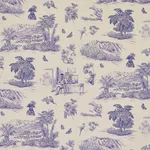 Schumacher 180272 Toussaint Toile Purple fabric swatch
