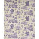 Schumacher 180272 Toussaint Toile Purple fabric swatch