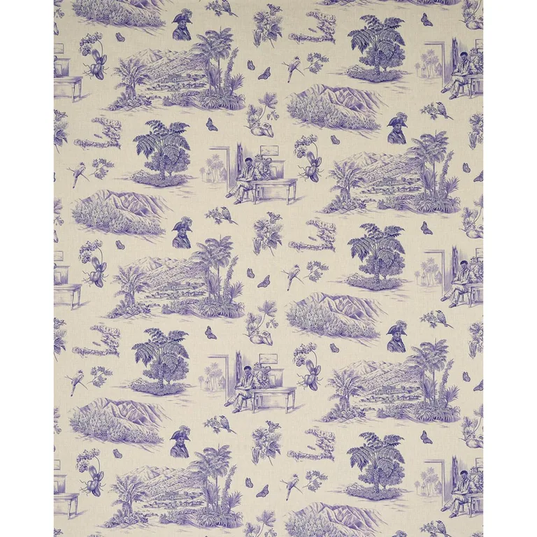 Schumacher 180272 Toussaint Toile Purple fabric swatch