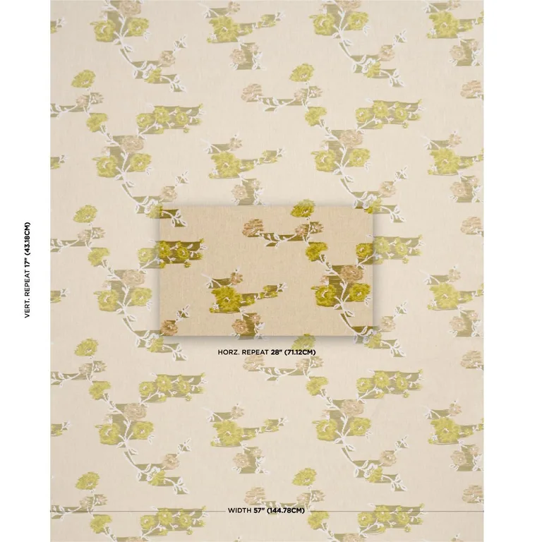 Schumacher 86920 Trace Of Connection Silk Mustard fabric swatch