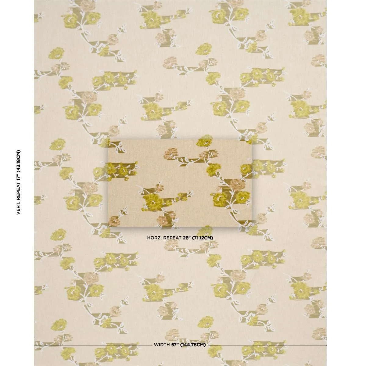 Schumacher 86920 Trace Of Connection Silk Mustard fabric swatch
