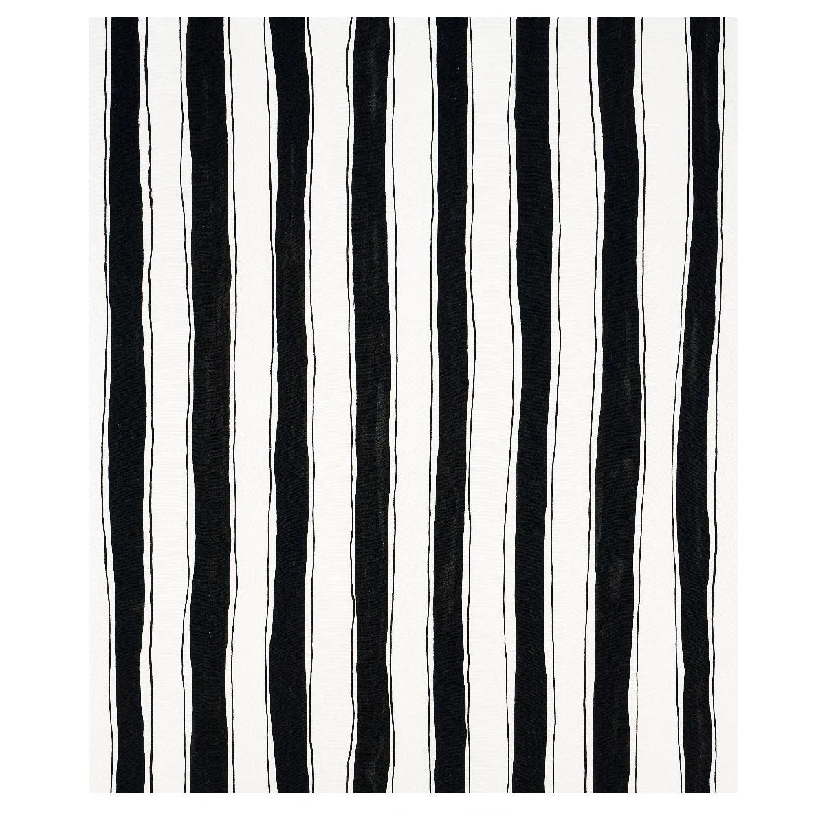 Schumacher 179702 Tracing Stripes Black fabric swatch