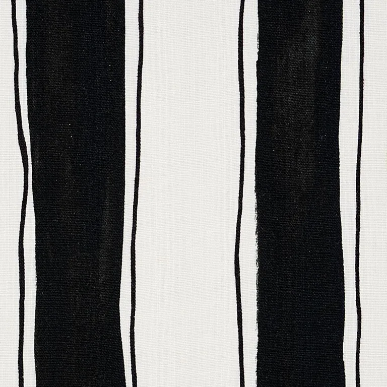 Schumacher 179702 Tracing Stripes Black fabric swatch