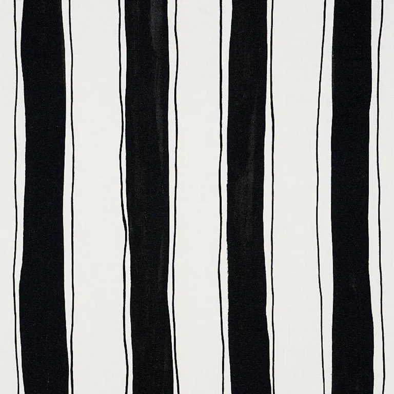 Schumacher 179702 Tracing Stripes Black fabric swatch