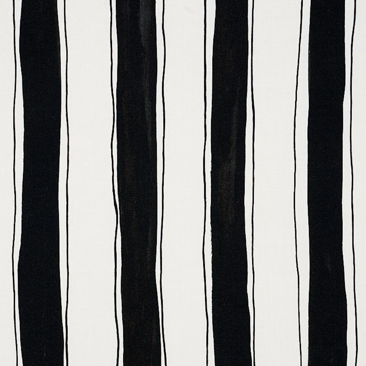 Schumacher 179702 Tracing Stripes Black fabric swatch