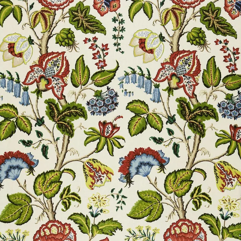 Schumacher 172615 Tree Of Life Ivory fabric swatch