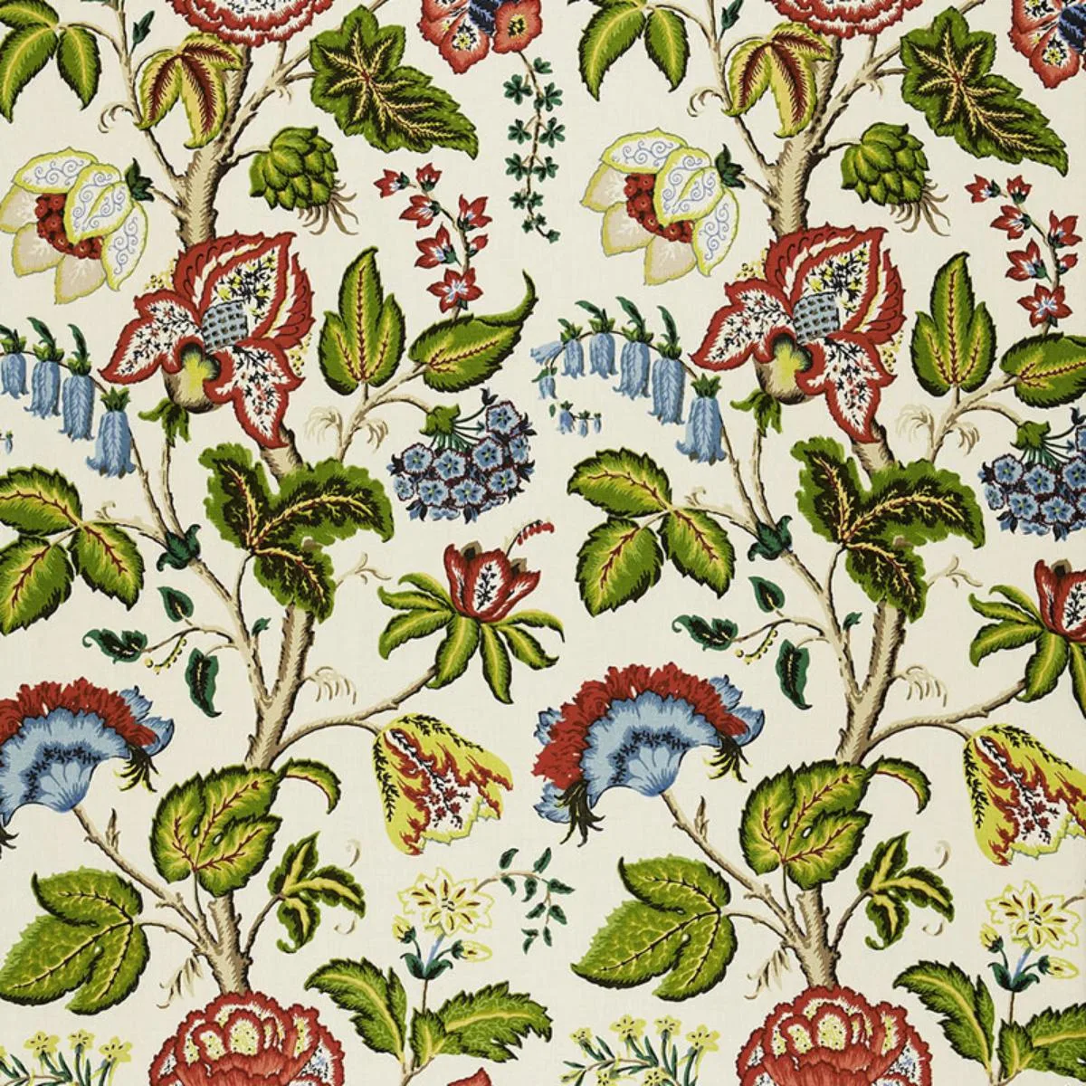 Schumacher 172615 Tree Of Life Ivory fabric swatch