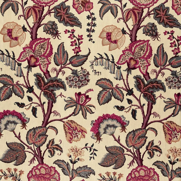 Schumacher 172611 Tree Of Life Spice On Linen fabric swatch