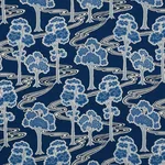 Schumacher 176741 Tree River Blue fabric swatch