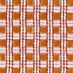 Schumacher 179802 Trellis Hand Block Print Copper & Rose fabric swatch