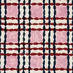 Schumacher 179801 Trellis Hand Block Print Rose & Midnight fabric swatch