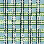 Schumacher 179800 Trellis Hand Block Print Sky & Grass fabric swatch