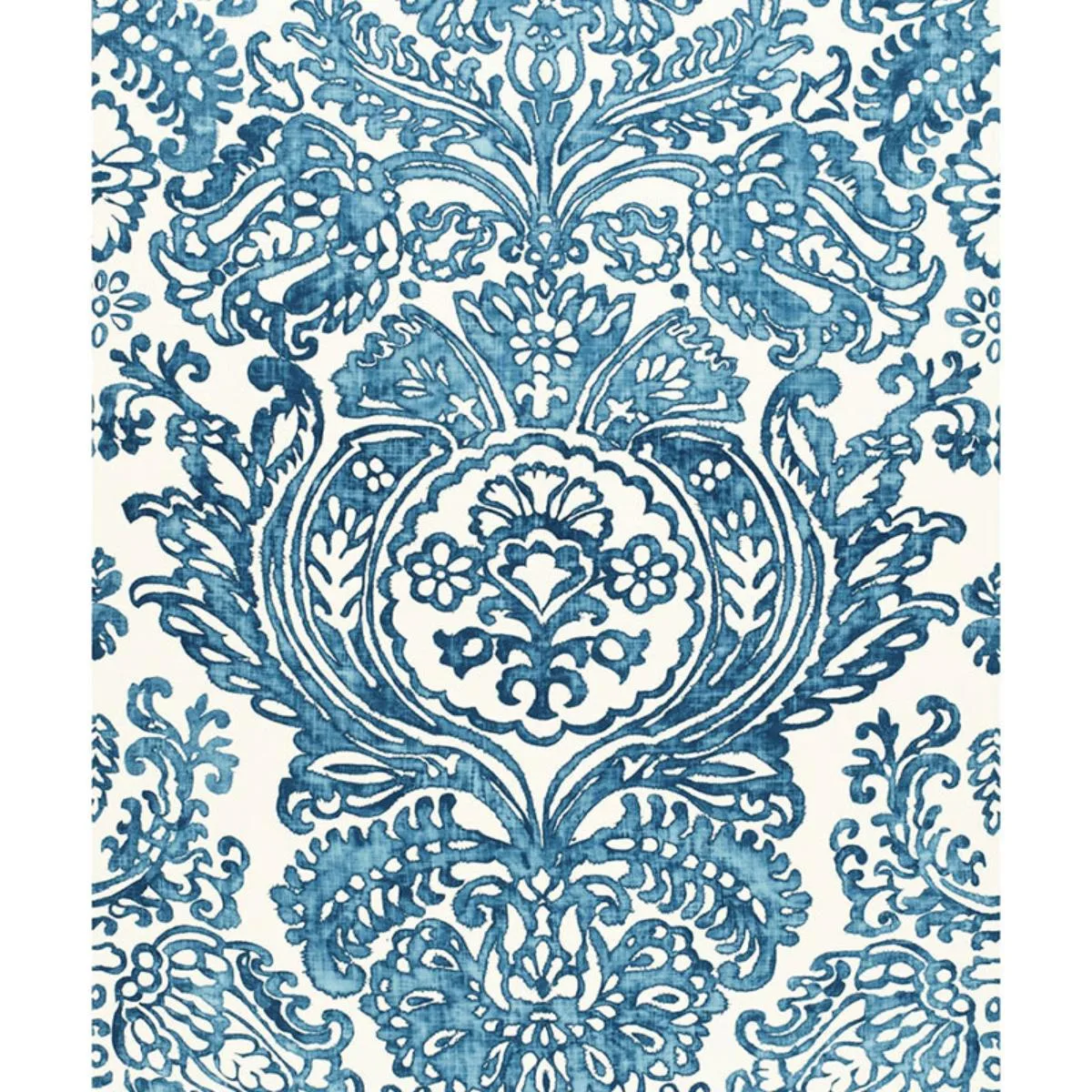 Schumacher 175090 Tremezzo Damask Caspian fabric swatch