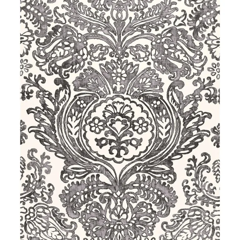 Schumacher 175091 Tremezzo Damask Graphite fabric swatch