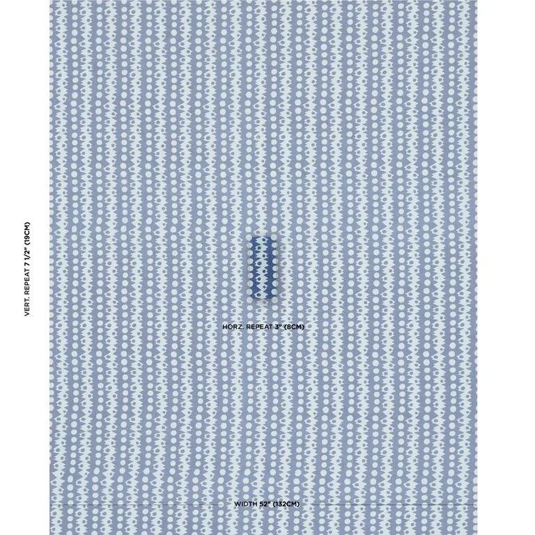 Schumacher 181550 Trickledown Blues fabric swatch