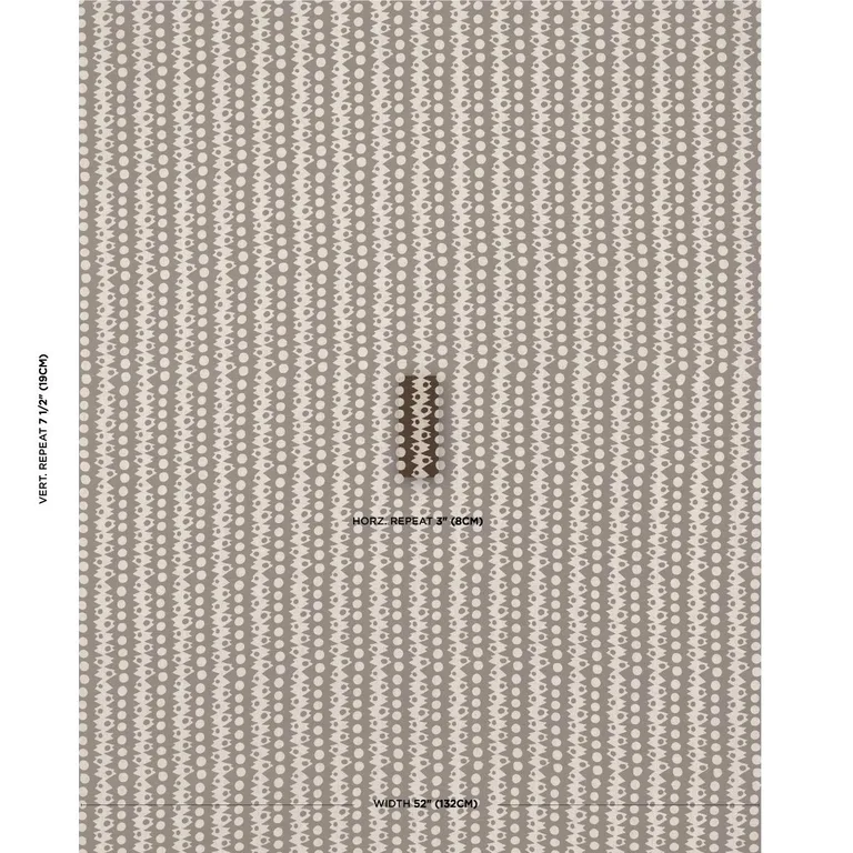 Schumacher 181553 Trickledown Brown On Natural fabric swatch