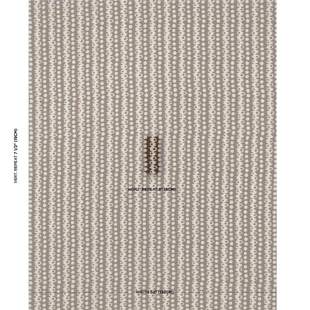 Schumacher 181553 Trickledown Brown On Natural fabric swatch