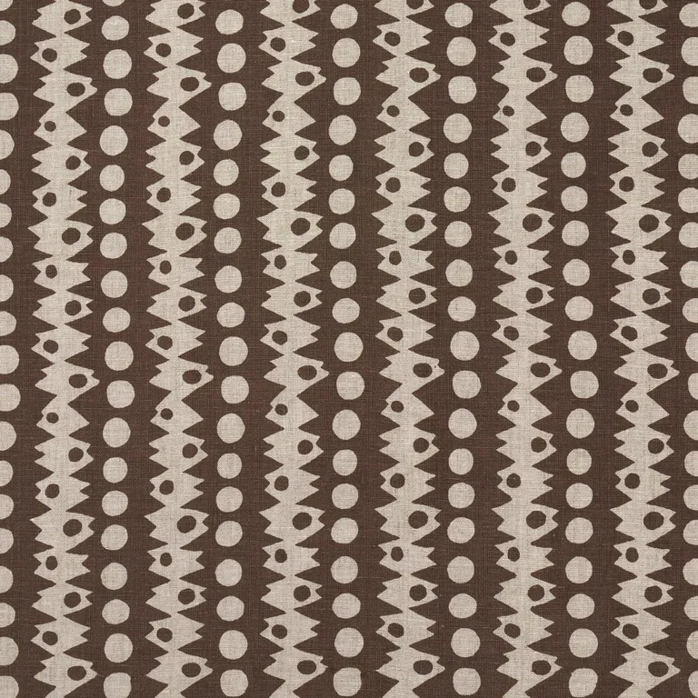 Schumacher 181553 Trickledown Brown On Natural fabric swatch