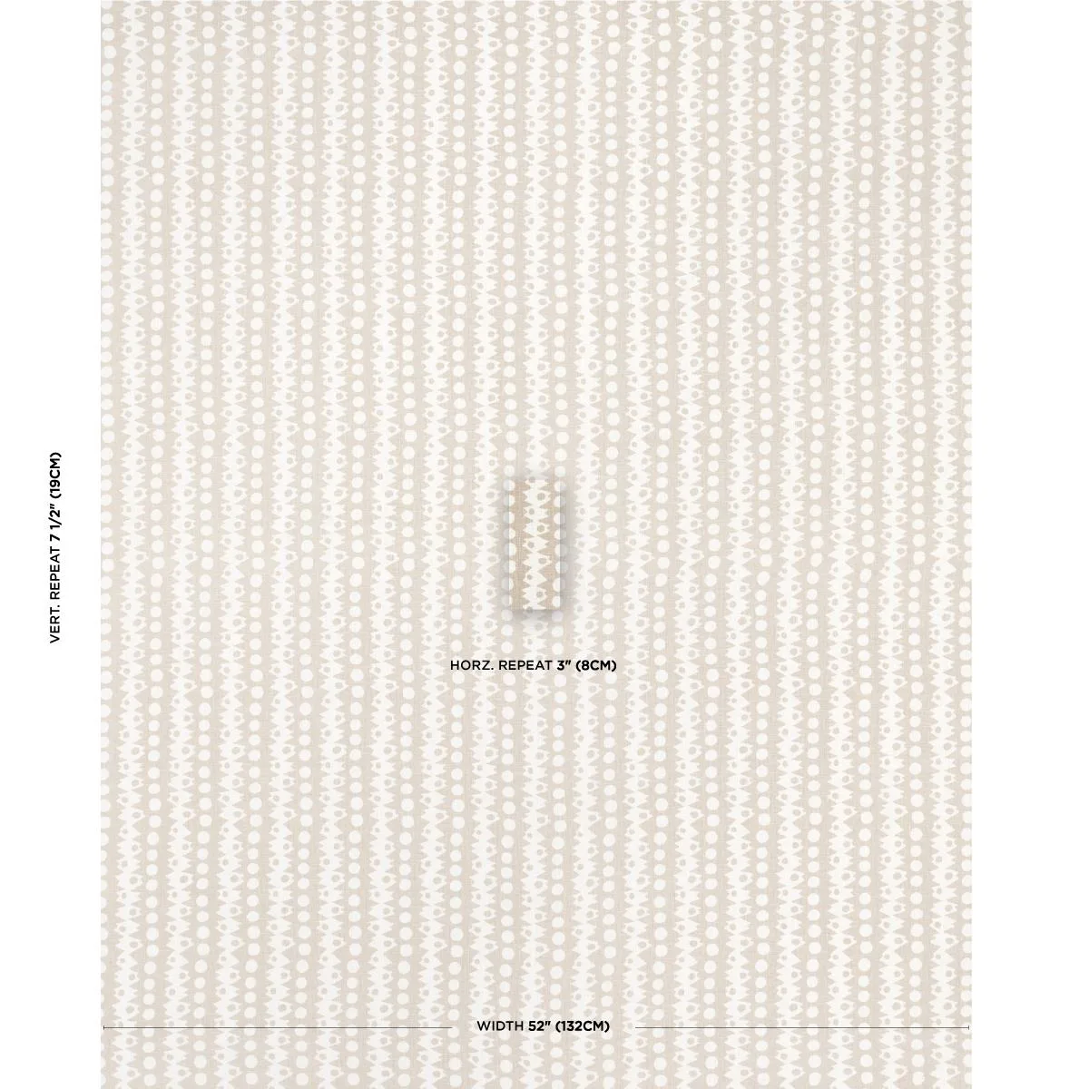 Schumacher 181552 Trickledown Natural fabric swatch